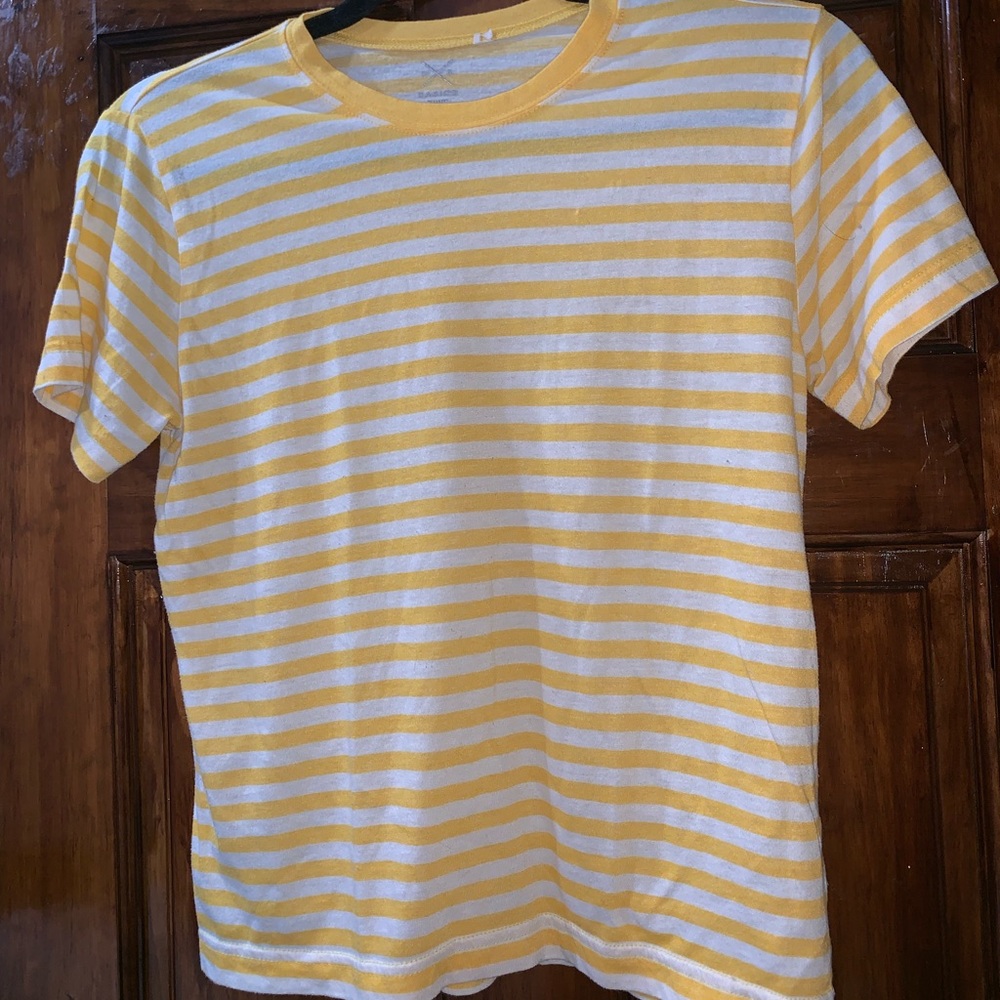 Stripped yellow and white shirt